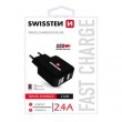 Tīkla lādētājs USB 2.1A + 1A melns Premium SWISSTEN