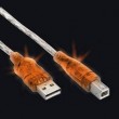 Kabelis USB 2.0 A/B 1.8m. Orange Light