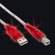 Kabelis USB 2.0 A/B 1.8m. Red Light