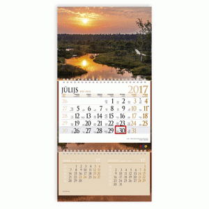 Sienas kalendārs EKO Solo brūns,  2017g.